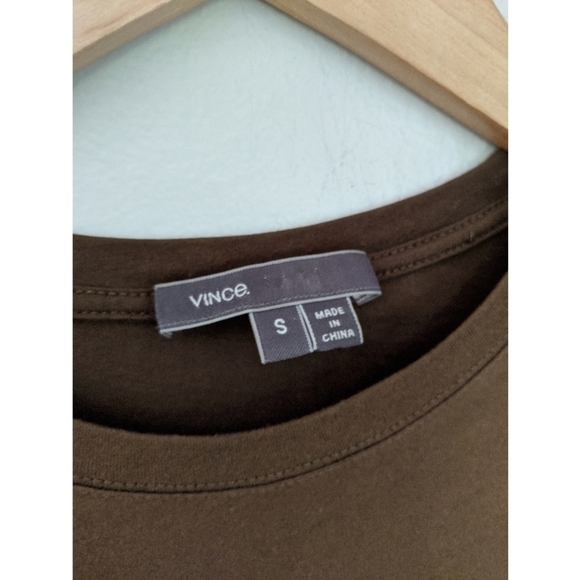 Vince Tee Shirt Lambskin Leather Short Sleeve - Picture 6 of 9
